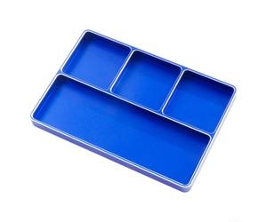 Plateau à vis magnétique pour voitures télécommandées : organiseur de rangement à 4 compartiments en alliage d'aluminium avec coussinets magnétiques pour Redcat, Traxxas, Arrma, pour modèles axiaux