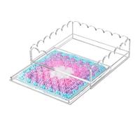 Plateau acrylique - Plateau de pendentif émerlé décoratif avec tiroir | affichage Holder Desk Decor | Organisateur de rangement pour artisanat, photos, messages, vanité pour salle de bain, chambre à