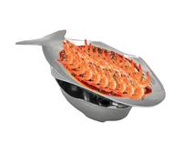 Plateau alimentaire avec motif poisson - Ensemble de marmites en aluminium en forme d'assiette à poisson | Assiette en aluminium de style thaïlandais, cuisine de rue asiatique, ensemble de fondue