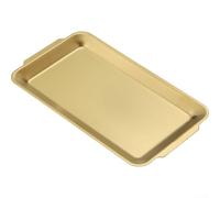 Plateau alimentaire en acier inoxydable avec bords arrondis et finition polie pour barbecue, cuisson du pain, pâtisserie et présentation de fruits