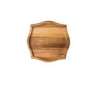 Plateau alimentaire en bois pour apéritifs, desserts, bonbons, collations, finition naturelle, assiette rustique pour la maison, la table à manger (taille S)