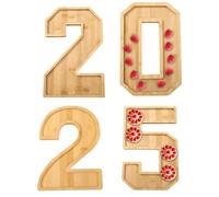 Plateau alimentaire numéro 2025, numéros de planche à découper à charcuterie | Plateau en carton avec numéro compilable 2025 | Planche à découper à charcuterie avec chiffres en bois pour félicitations