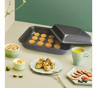 Plateau antiadhésif rectangulaire en acier au carbone noir, ustensiles de cuisson pour gâteaux, pain de poulet rôti, plaque à biscuits, Barbecue, ustensiles de cuisine