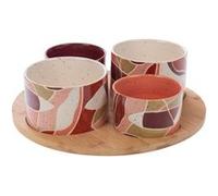 Plateau apéritif 4 bols Elena - - Multicolore - Grès