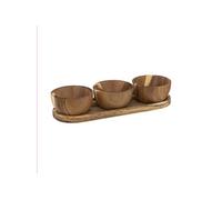 Secret de Gourmet - Plateau apéritif 4 pièces JJA 188886 en acacia 30x6,1x10 cm Gris G