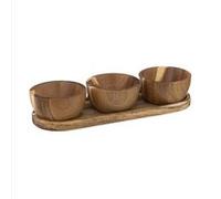 SG Secret de Gourmet JJA Plateau APÉRITIF 4 PIÈCES Bois Acacia 30X6.1X10CM