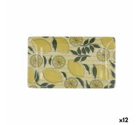 Plateau apéritif Quid Sicilia Multicouleur Bioplastique Citron 25 x 15 x 2 cm (12 unités)