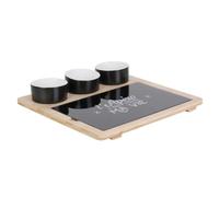 Plateau Apéro Bambou avec Planche à Découper en Verre + 3 Coupelles - SOKA