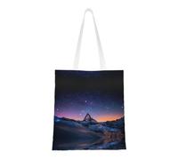Plateau At Night Sac fourre-tout en toile avec imprimé sur toute la surface, grand sac fourre-tout réutilisable avec double poignée, sac de plage, sac de week-end