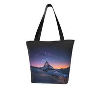 Plateau At Night Sac fourre-tout en toile avec imprimé sur toute la surface, grand sac fourre-tout réutilisable avec double poignée, sac de plage, sac de week-end
