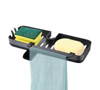 Plateau au-dessus de l'évier - Porte-robinet suspendu, organisateur de cuisine compact, support de fournitures de nettoyage, affichage de savon et de serviette peu encombrant, utilitaire