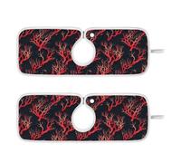 Plateau autour du robinet pour évier de cuisine - Tapis de robinet à suspendre pour comptoir de cuisine et évier de salle de bain - 60 cm - Corail gothique noir