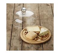 Plateau bambou + Cloche verre D30 Fromage Gâteau Point Virgule