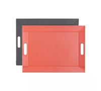 Plateau bicolore réversible FreeForm GRIS ardoise / CORAIL 45X35 cm