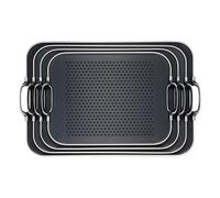 Plateau black/Silver Picots 'Rubber Grip' petit modèle 40x30 cm