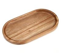 Plateau Bois Acacia Ovale 19x10.5cm Décoratif Cuisine Salon Bureau | Vide poche bijoux clés, présentation apéritif café, design naturel élégant, bougies déco entrée, assiette thé service