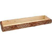 Plateau bois avec écorce d'arbre - ca. 48 x 17 cm - Plateau déco avec écorce (grand)