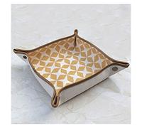 plateau， Boîte de rangement de bureau créative for hommes et femmes, plateau de voyage en treillis, boîte de rangement utilisée for ranger le rouge à lèvres et la télécommande(Beige_Small1)