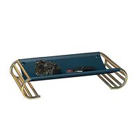 Plateau, Bol fourre-Tout d'entrée avec Support doré, Organiseur de Bijoux, Porte-clés, Rouge à lèvres, télécommande(Blue)