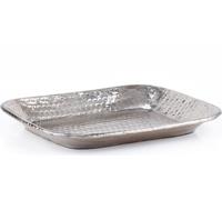 Plateau bougie Scandinave Lesha Argent 21cm Angulaire