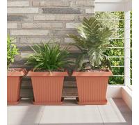 Plateau carré à fleurs Plastique Jardinière Carrée Cache-pot moderne à vidaXL vi
