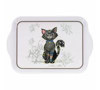 Plateau Chat Noir mélamine Kiub Kook PM Blanc 14x20,8x2,2 cm