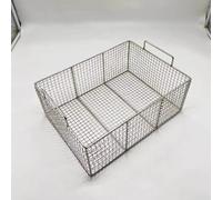 Plateau chirurgical en acier inoxydable 304 - Panier de désinfection en maille perforée avec poignée pour stérilisation d'instruments dans les hôpitaux et la dentisterie, 45 x 25 x 15 cm