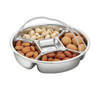 Plateau compartimenté pour snacks Plateau en acier inoxydable pour fruits | Plateau compartimenté pour collations pour réunions en appartement, soirées en famille, rencontres avec des amis