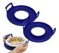 Plateau Coo-l pour micro-ondes avec poignées, support d'assiettes à micro-ondes, empileur d'assiettes pour chauffer les aliments, plateau résistant à la chaleur, support de bol à micro-ondes pour bols