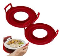 Plateau Coo-l pour micro-ondes avec poignées, support d'assiettes à micro-ondes, empileur d'assiettes pour chauffer les aliments, plateau résistant à la chaleur, support de bol à micro-ondes pour bols