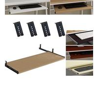 Plateau coulissant pour clavier de bureau - Gain de place - Idéal pour écrire - Finition noyer - 54 x 27 cm - Parfait pour la maison et le bureau