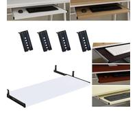 Plateau coulissant pour clavier d'ordinateur - Tiroir gain de place - Support de clavier réglable - Idéal pour écrire et taper - Finition blanche (54 x 27 cm)