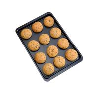 Plateau cuisson rectangulaire acier carbone antiadhésif 33cm/24cm | Plateau four pour biscuits, tartes, pizza, rôtis, muffins et pain