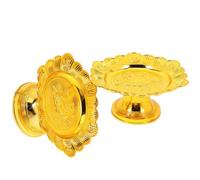 Plateau D’offrande en Plastique Lotus, Lot de 2, pour Temples Réutilisable