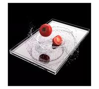 Plateau d'accessoires photo en acrylique transparent, hauteur 2,3/3,9 pouces, vitrine, réservoir d'eau plat, boîte de rangement portable pour aliments et cosmétiques (120 x 80 x 6 cm)