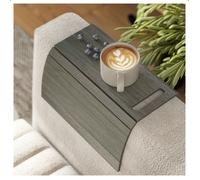 Plateau d'Accoudoir de Canapé en Bois, Tablette Pliable, Support pour Tasse de Café, Repose-bras, Tapis de Meuble de Salon