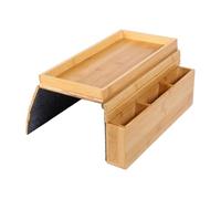 Plateau d'accoudoir de canapé - Table d'accoudoir de canapé en bois | Support à goûter antidérapant pour le salon, rangement peu encombrant, porte-gobelet de canapé, plateau, rangement de canapé pour