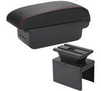 Plateau d'accoudoir de voiture Accoudoir central pour Hyundai I20 (2021-2022)(B Black red 3)