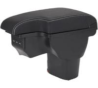 Plateau d'accoudoir de voiture Accoudoir de voiture pour NISSAN pour Juke 2010-2019 Détails intérieurs Console centrale rangement(A Black White line)