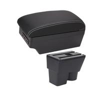 Plateau d'accoudoir de voiture Boîte d'accoudoir de voiture, contenu magasin Central, décoration style avec support verre, accessoires USB pour VW pour Jetta pour pour Santana(E1 White Line)