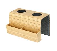 Plateau d'accoudoir en bambou pour canapé, table d'appoint avec porte-gobelets, sac de rangement, cadeau parfait pour la décoration de salon
