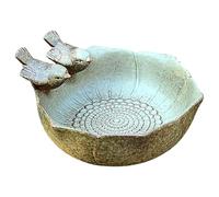 Plateau d'alimentation pour oiseaux en céramique - Assiette de nourriture stable pour et miettes de fruits - Design attrayant pour attirer les oiseaux chanteurs dans le jardin - 16 x 16 x 8 cm