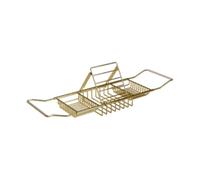 Plateau de baignoire doré pour baignoire - Étagère de bain en fil métallique pour shampooing et savon - Plateau élégant avec support pour nization et relaxation