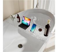 Plateau De Baignoire en Acrylique Transparent, Support De Baignoire, Conception Ondulée Antidérapante, C Peut Accueillir des Livres, des Téléphones, des Clés, du Vin, des Ta, A, 80CM