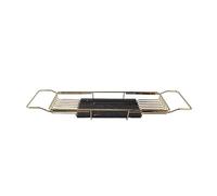 Plateau de Baignoire Extensible avec Design en marbre métallique Étagère de Caddy de Baignoire élégante à Travers la Baignoire pour la Salle de Bain Option de Couleur Or et Noir