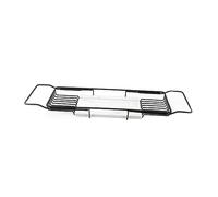 Plateau de Baignoire Extensible avec étagère de Support de Baignoire en marbre métallique Design à Travers la Baignoire pour Une expérience de Spa dans la Salle de Bain (Noir Blanc)