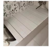Plateau de baignoire multifonction en PVC avec couvercle isolant et barrière anti-poussière - 0,6 cm d'épaisseur - Étagère de rangement pliable pour salle de bain à domicile (70 x 127 x 0,6 cm)