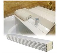 Plateau de baignoire multifonction en PVC avec couvercle isotherme pliable de 0,6 cm d'épaisseur et anti-poussière pour se détendre (75 x 135 cm) Accessoire de bain parfait