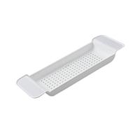 Plateau de baignoire Placement stable Matière plastique extensible Design drainant Caddy de baignoire Table de salle de bain (blanc)