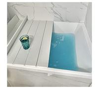 Plateau de baignoire pliable en plastique blanc résistant à la poussière avec couvercle isolant pour spa, salle de bain et douche, 0,6 cm d'épaisseur (80 x 135 x 0,6 cm)